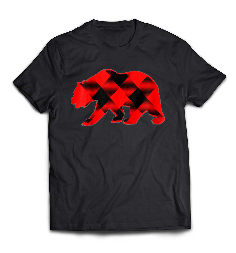 “Plaid Shirts For Men, Women, and Kids – Bear Christmas T-Shirt” – A Cozy and Festive Holiday Tee